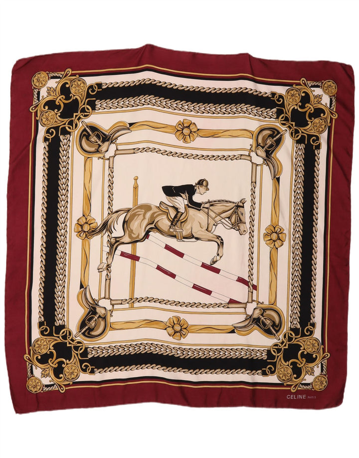 Sciarpa quadrata da donna Celine Taglia unica Stampa animalier bordeaux