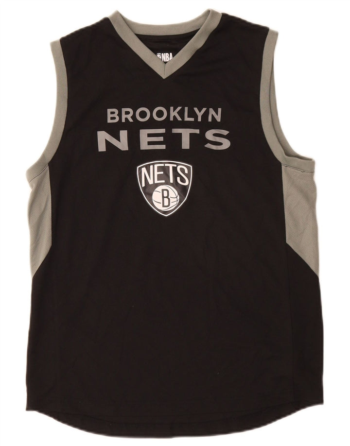 Canotta grafica NBA per ragazzi dei Brooklyn Nets, 14-15 anni, grande, colore nero