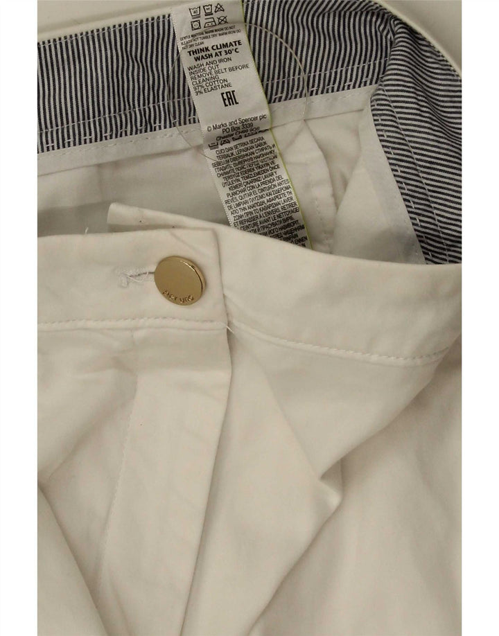 Pantaloni chino dritti da donna Marks & Spencer UK 12 Medium W32 L30 Bianco