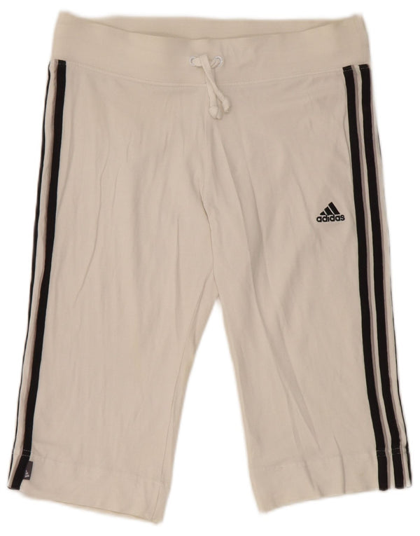 Pantaloncini sportivi Adidas da donna Bermuda UK 14 cotone bianco medio
