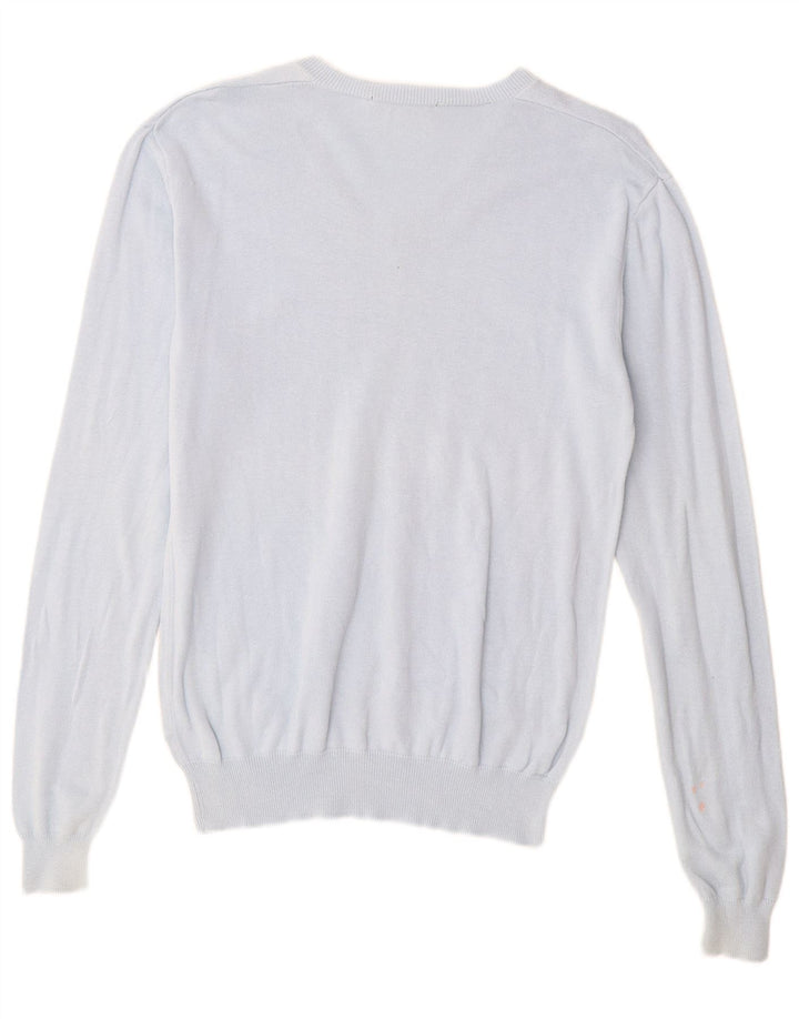 Maglione da donna con scollo a V French Connection UK 14 Cotone blu medio