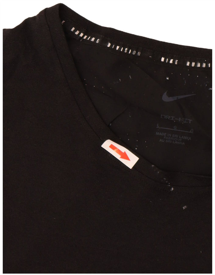 NIKE T-shirt grafica da uomo Dri Fit Top grande in poliestere nero