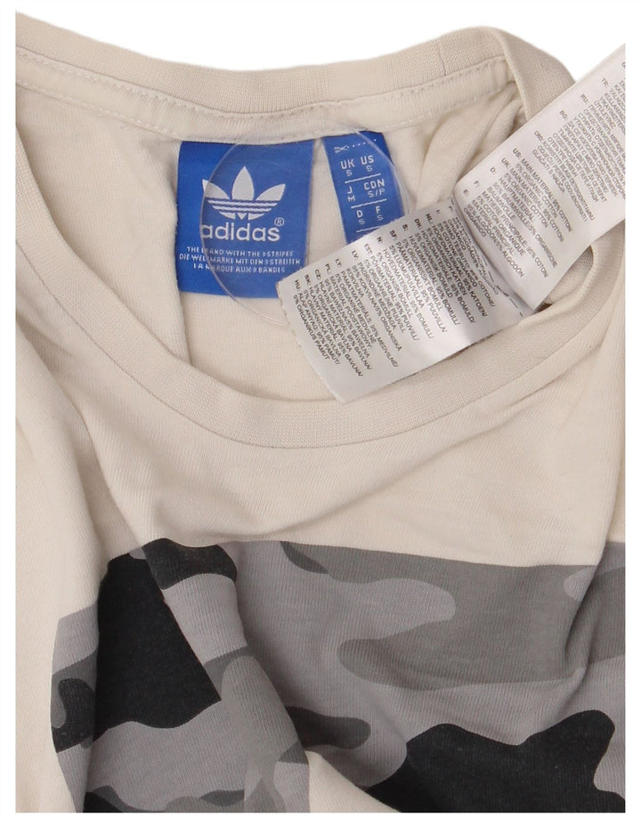 T-shirt grafica da uomo Adidas Top piccola in cotone bianco