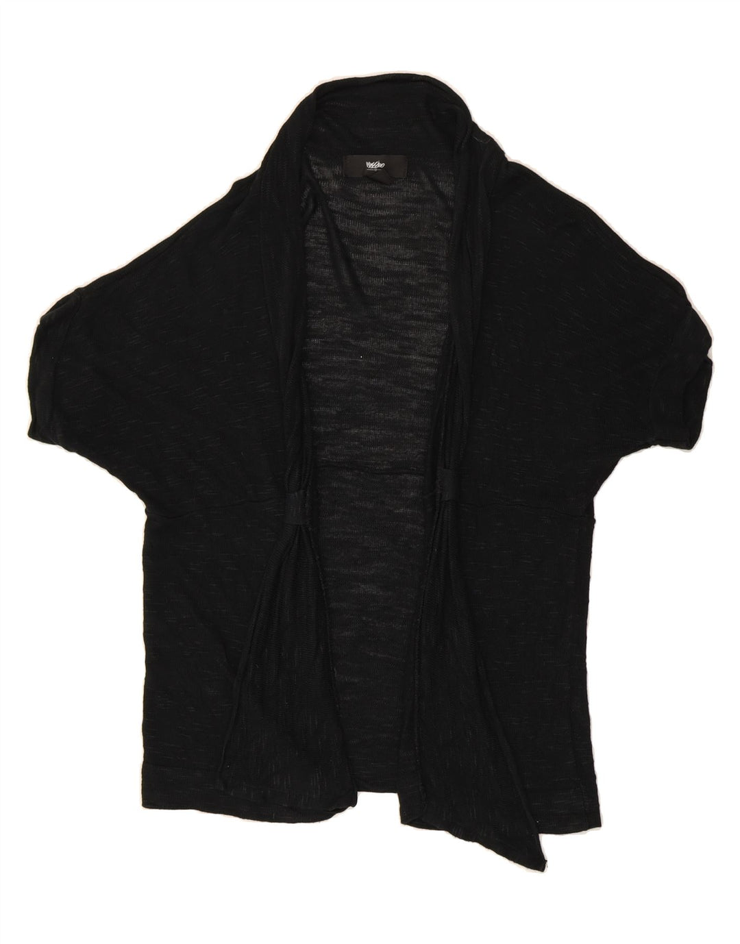 MOSSIMO Womens Short Sleeve Open Cardigan Sweater UK 20 2XL Black Rayon Vintage Mossimo and Second-Hand Mossimo from Messina Hembry 