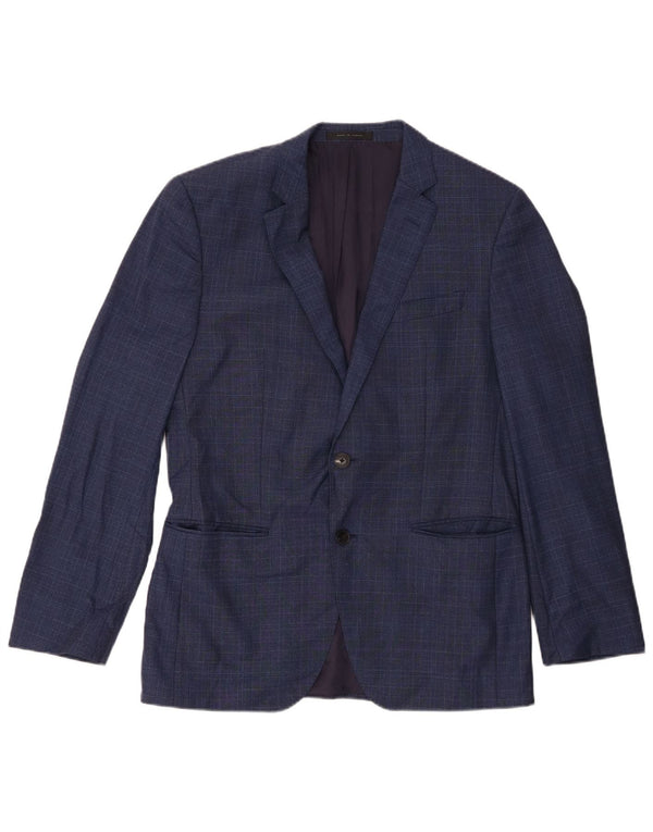 Giacca blazer da uomo a 2 bottoni Hugo Boss EU 50 grande blu navy a quadri