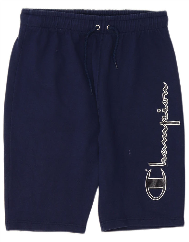 Pantaloncini sportivi grafici da uomo Champion cotone medio blu navy