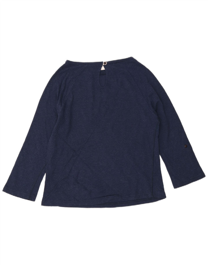 WOOLRICH Top da donna a maniche lunghe UK 16 Large Blu Navy
