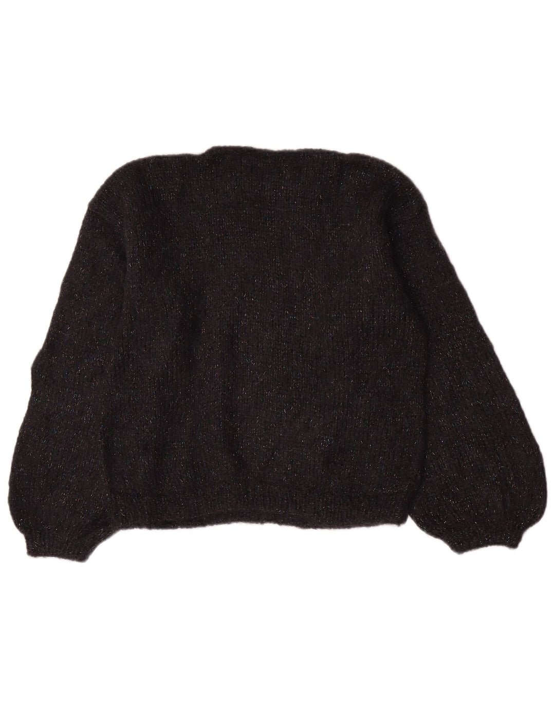 Maglione maglione vintage da donna con scollo a barca UK 14 medio nero