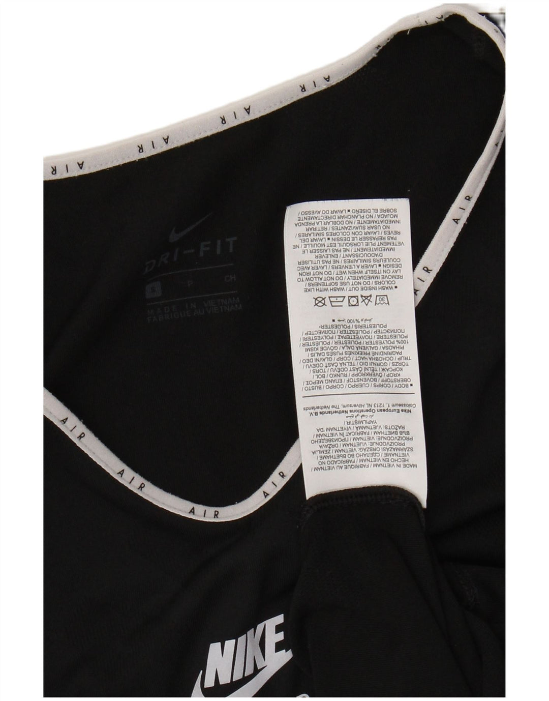 NIKE T-shirt grafica Dri Fit da donna Top UK 10 Small Poliestere nero