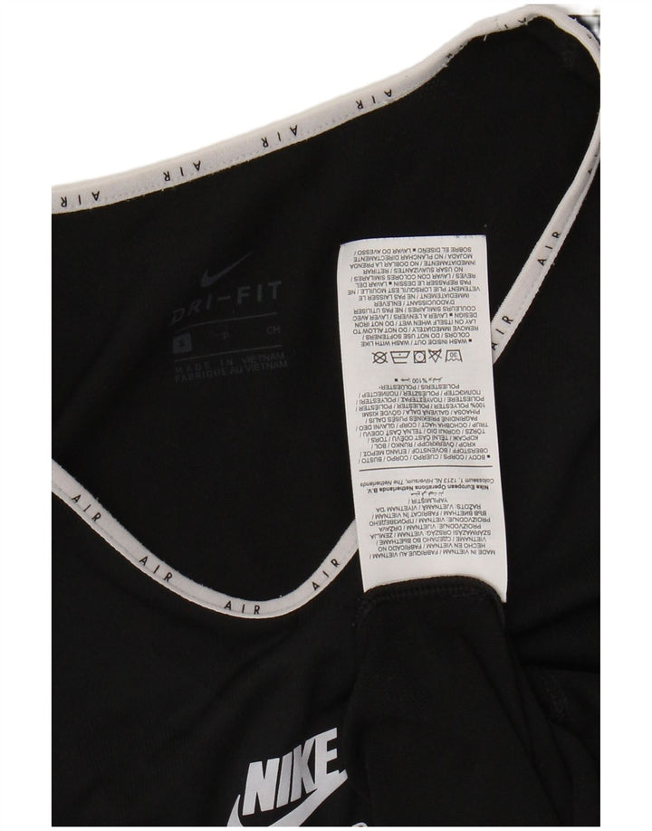 NIKE T-shirt grafica Dri Fit da donna Top UK 10 Small Poliestere nero