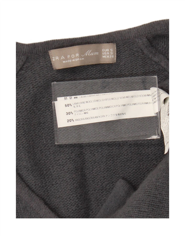 Abito maglione da donna Zara con allacciatura frontale UK 8 piccolo in lana grigia