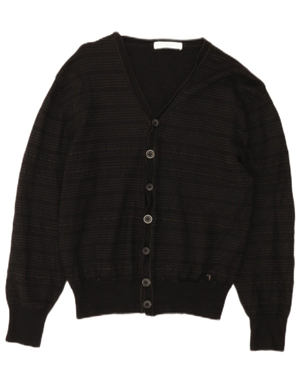 Maglia Cardigan Bambino Trussardi 12-13 Anni 3XL Lana Rigata Nera