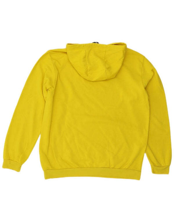Felpa con cappuccio da uomo Adidas Large in cotone giallo