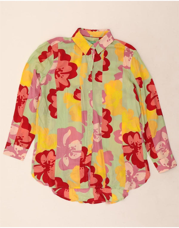 Camicetta da donna Benetton UK 14 Modale floreale multicolore medio