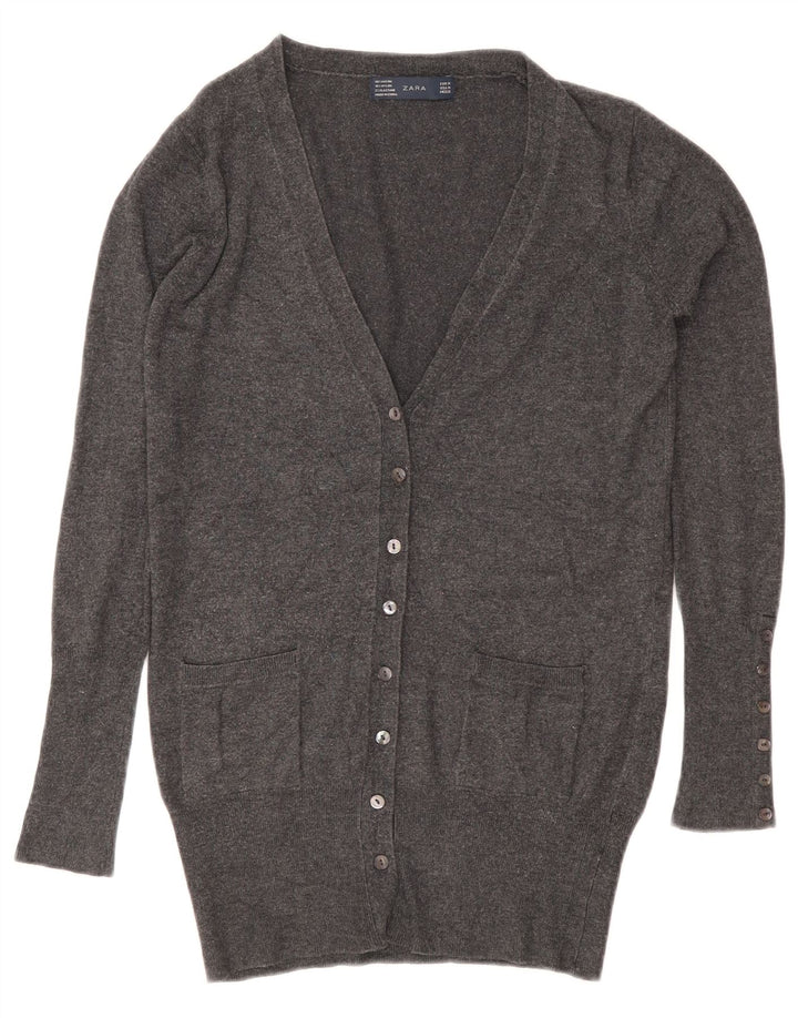 Maglione cardigan da donna Zara UK 12 Rayon grigio medio