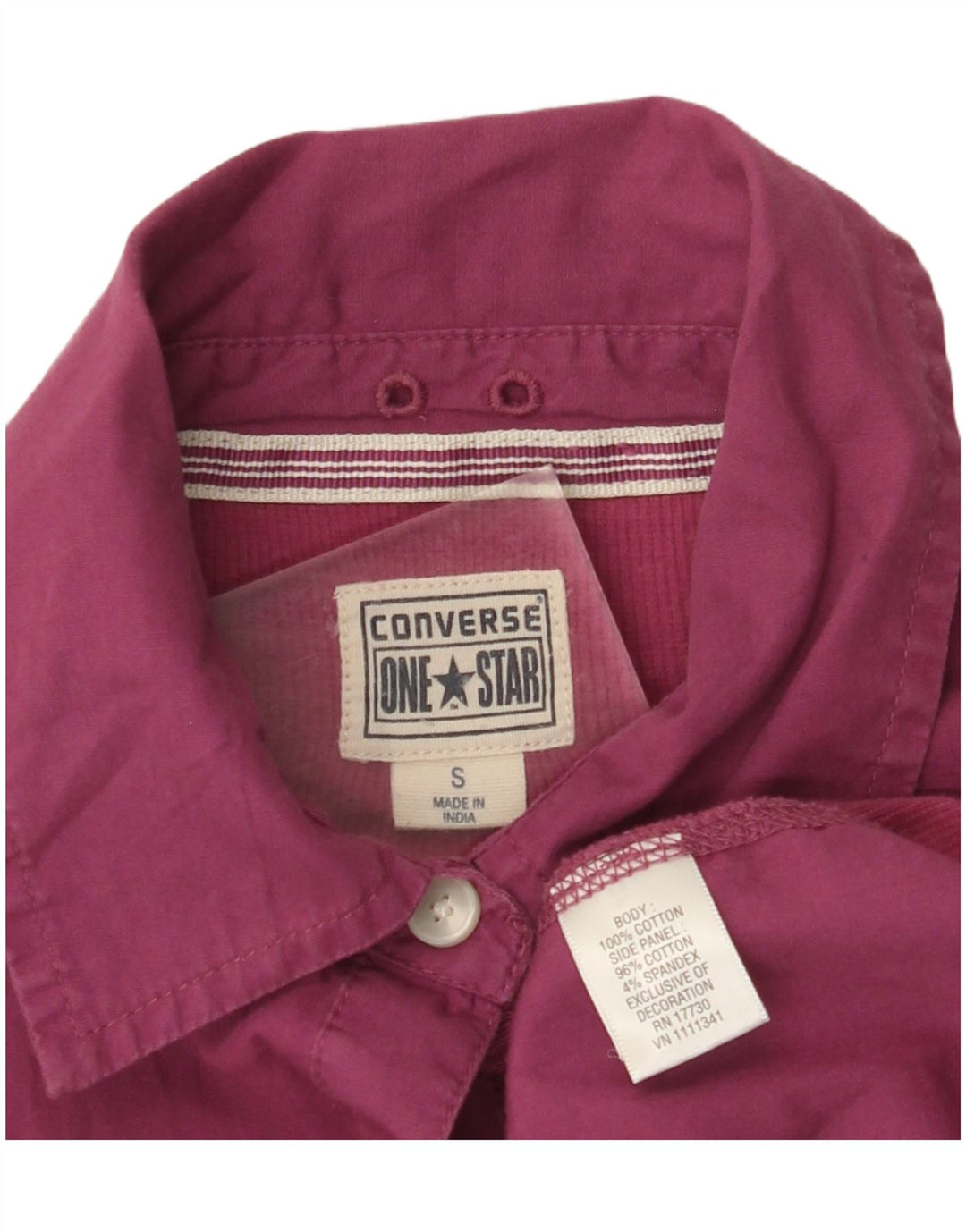 CONVERSE Camicia da donna One Star UK 10 Small Rosa Cotone color block