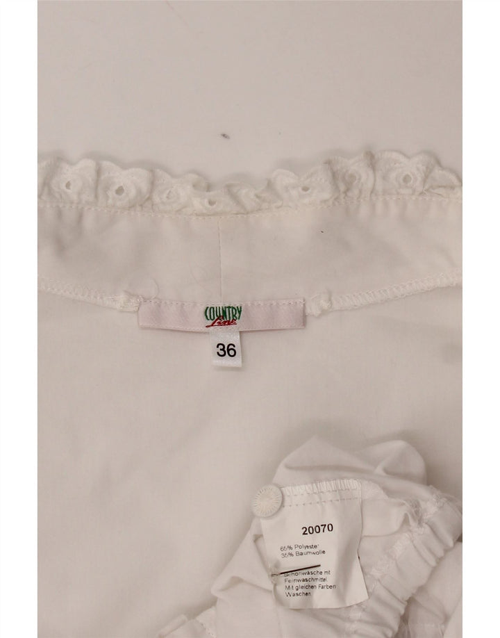 Top corto a maniche corte da donna country EU 36 piccolo poliestere bianco