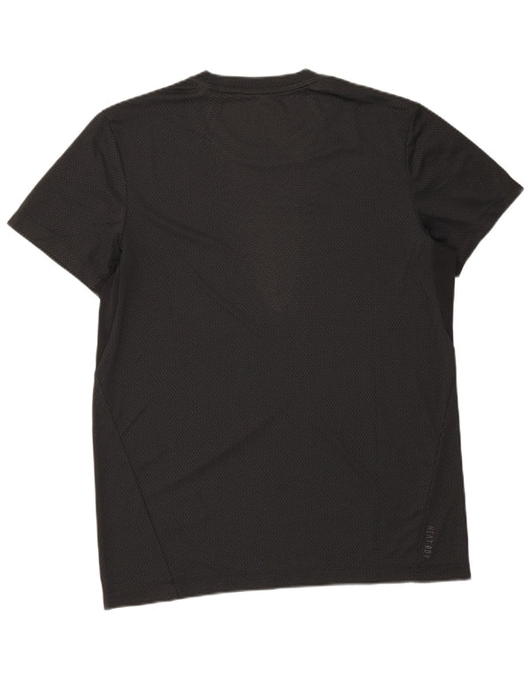 T-shirt da uomo Adidas Top grande in poliestere maculato nero
