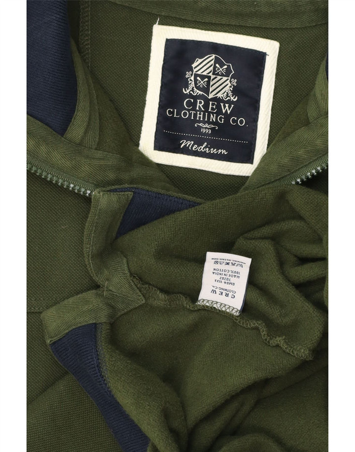 Crew Clothing Felpa con collo con zip da uomo Maglione in cotone verde medio