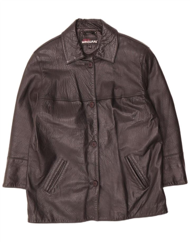 Cappotto in pelle da donna Giorgio Mobiani UK 16 Lage Nero