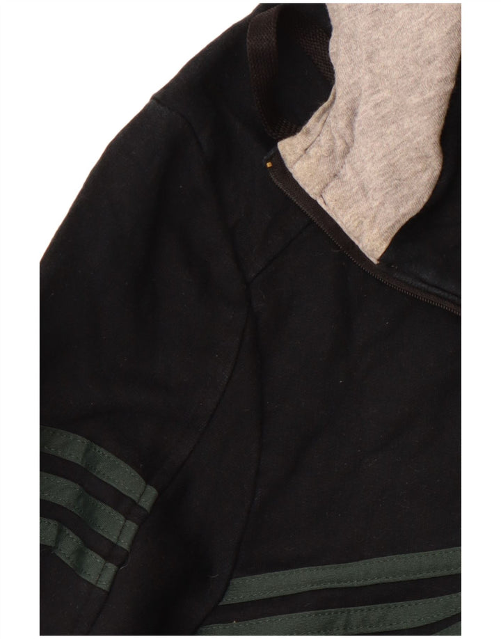 Maglione con cappuccio grafico da uomo con zip e collo ADIDAS UK 40/42 Medio Blu navy