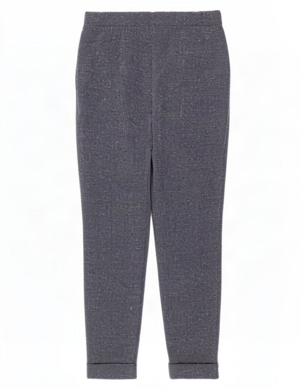 Pantaloni casual slim da donna Marks & Spencer UK 8 piccoli W26 L27 blu screziati