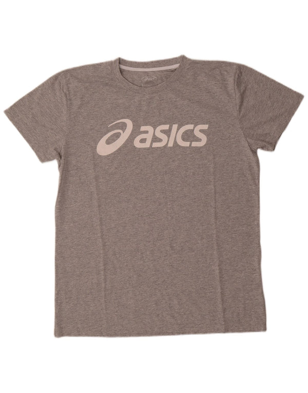T-shirt grafica da uomo Asics Top grande in cotone chiazzato grigio