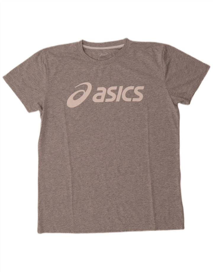 T-shirt grafica da uomo Asics Top grande in cotone chiazzato grigio