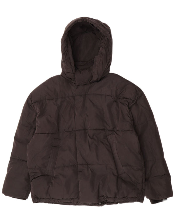 Giacca imbottita con cappuccio da donna Zara UK 42 XL poliestere nero