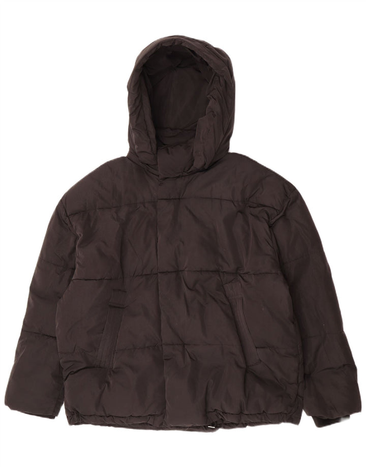 Giacca imbottita con cappuccio da donna Zara UK 42 XL poliestere nero