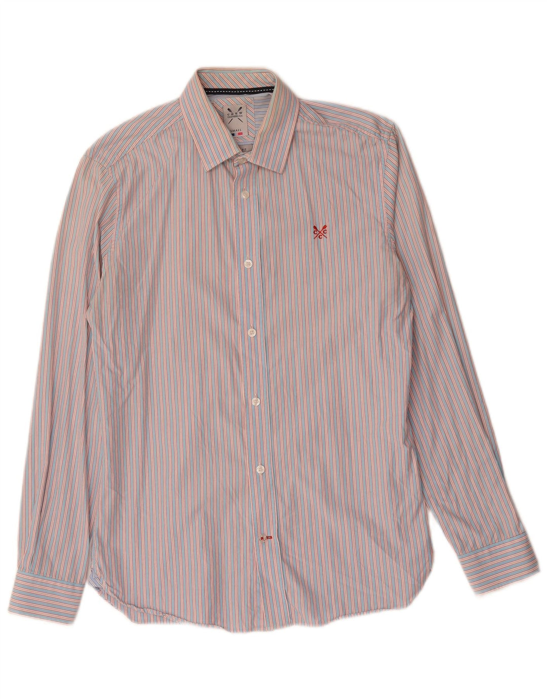 Crew Clothing Camicia da uomo su misura in cotone a righe piccole rosa