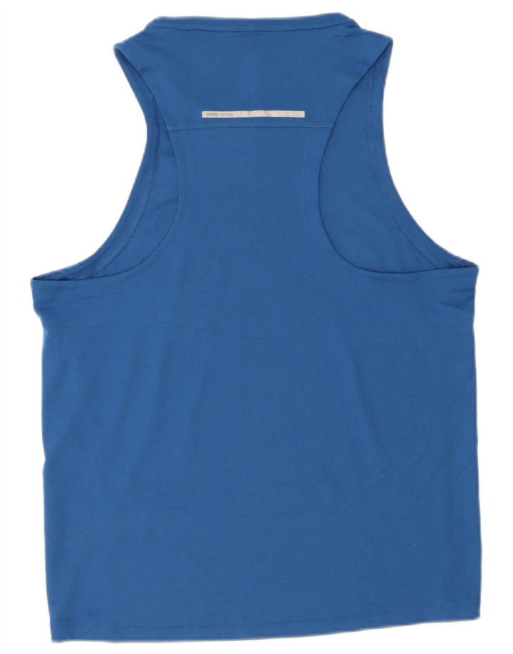 Canotta Adidas Climalite da uomo in poliestere blu medio
