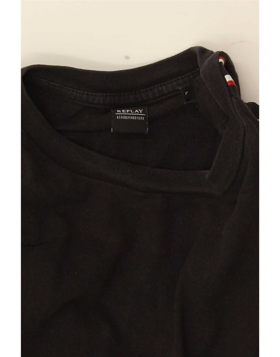 T-shirt grafica da uomo Replay Top grande color block nero