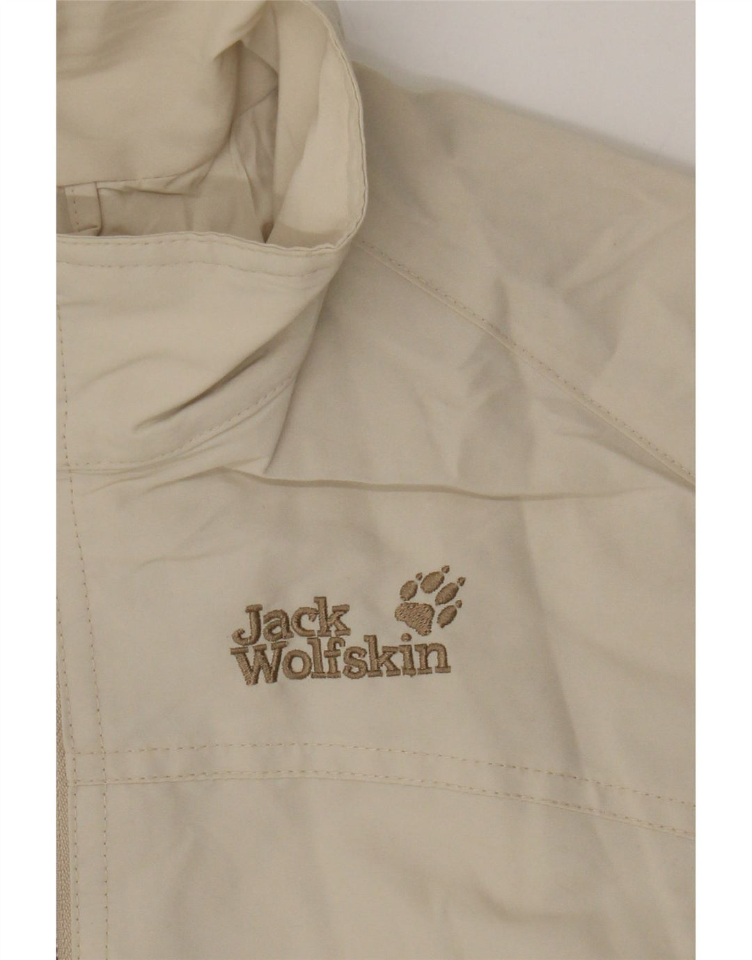 JACK WOLFSKIN Womens Windbreaker Jacket UK 8 Small Beige Polyester Vintage Jack Wolfskin and Second-Hand Jack Wolfskin from Messina Hembry 