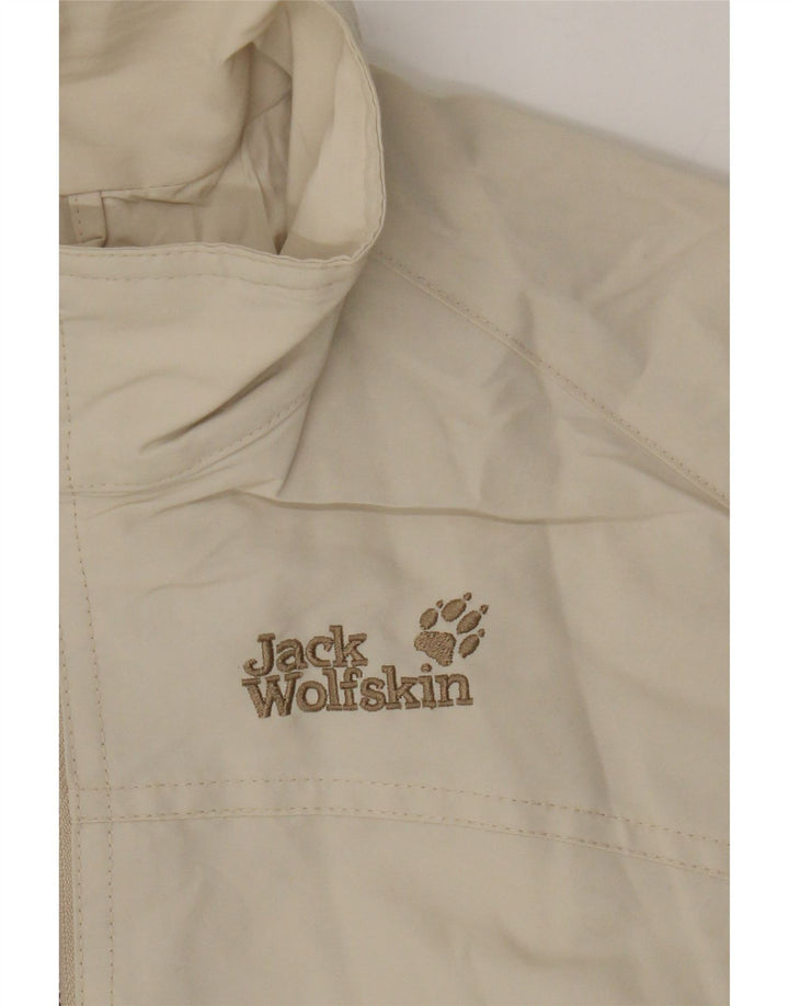 JACK WOLFSKIN Womens Windbreaker Jacket UK 8 Small Beige Polyester Vintage Jack Wolfskin and Second-Hand Jack Wolfskin from Messina Hembry 