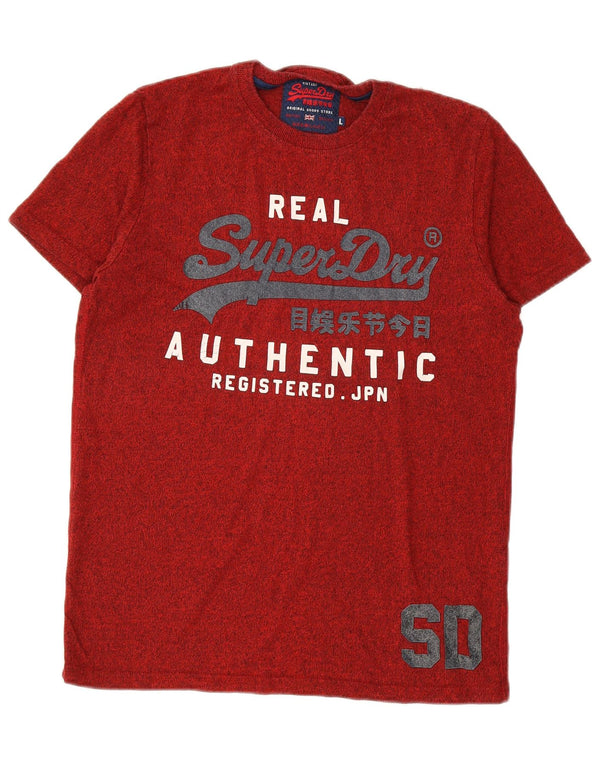T-shirt grafica da uomo SUPERDRY Top grande in cotone rosso