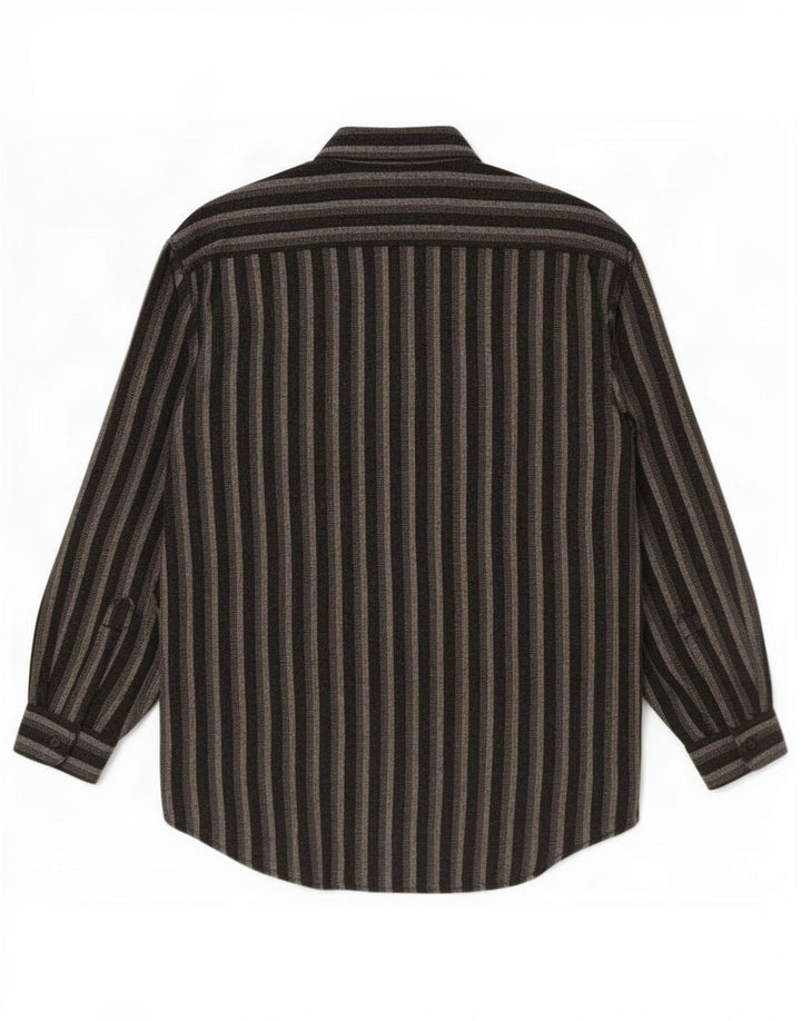 Camicia vintage da uomo in flanella a righe nere grandi