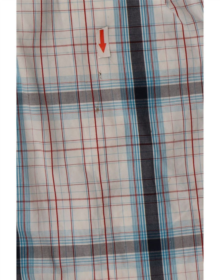 Camicia a maniche corte da uomo Animal in cotone a quadri bianco medio