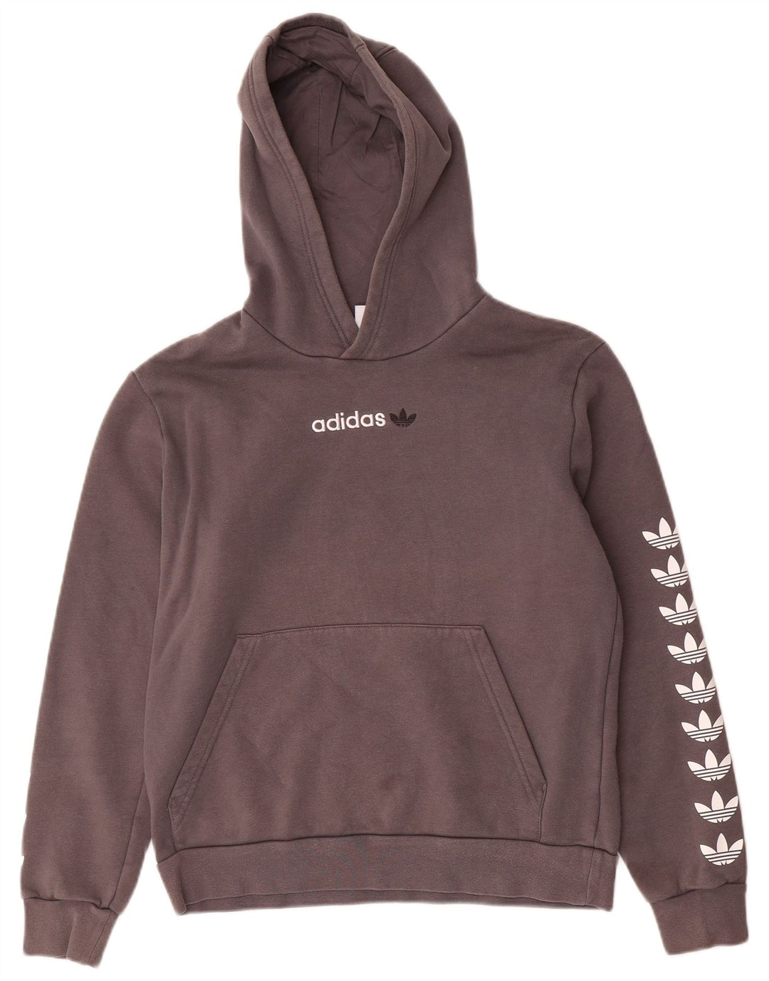 Felpa con cappuccio grafica ADIDAS per ragazze 13-14 anni in cotone grigio