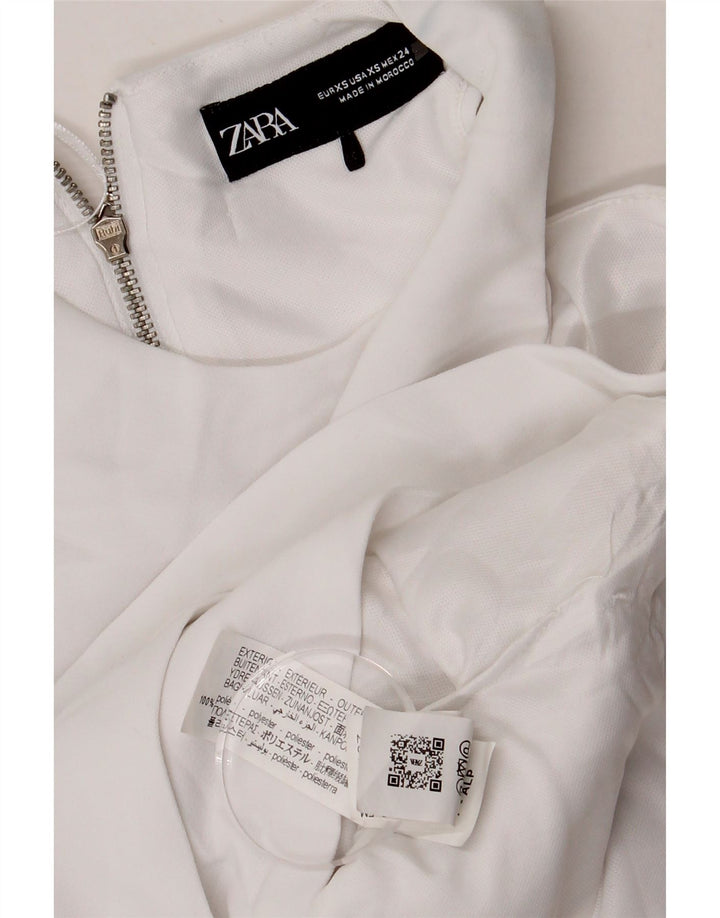 Top corto monospalla da donna Zara UK 4 XS poliestere bianco