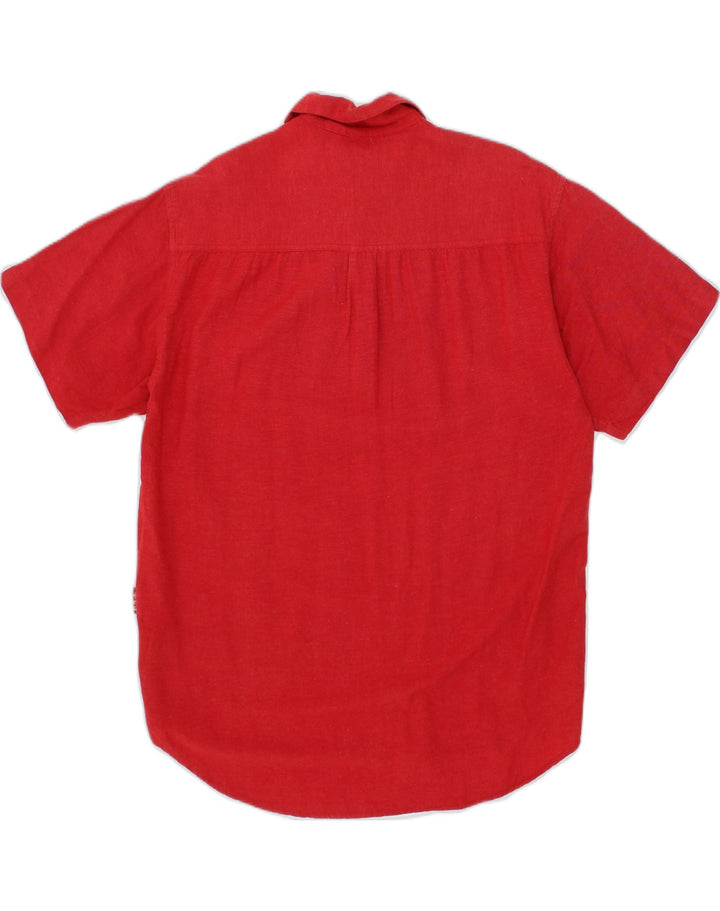 CANADIAN Mens Oversized Short Sleeve Pullover Shirt XS Red Viscose | Vintage Canadian | Thrift | Second-Hand Canadian | Used Clothing | Messina Hembry 