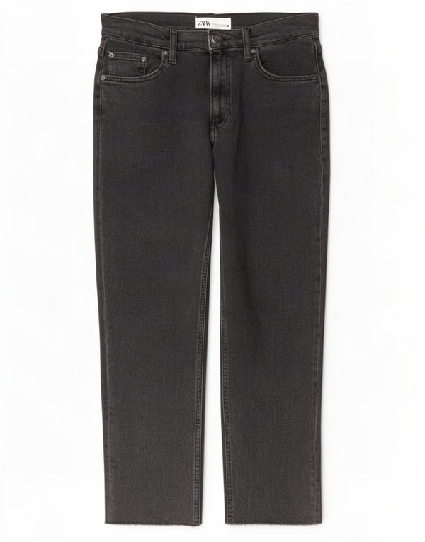 Jeans corti a vita alta da donna Zara EU 40 medio W30 L25 grigio