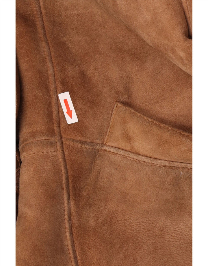 Giacca in shearling oversize da donna vintage EU 40 Shearling marrone medio