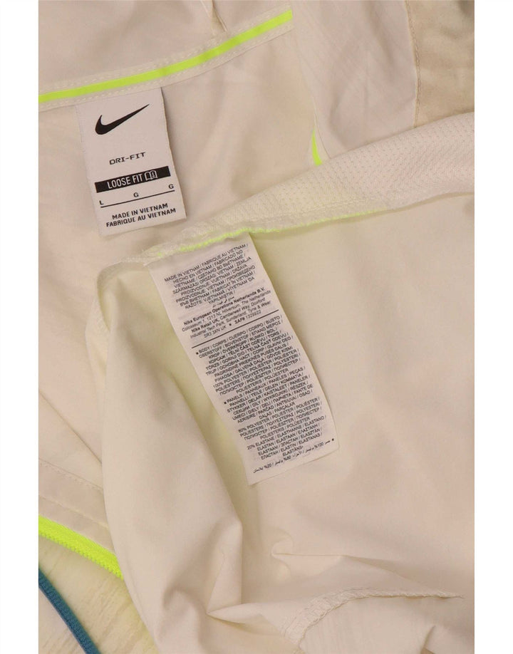 Giacca antipioggia Nike Dri Fit Pullover da uomo UK 40 Large White Colourblock