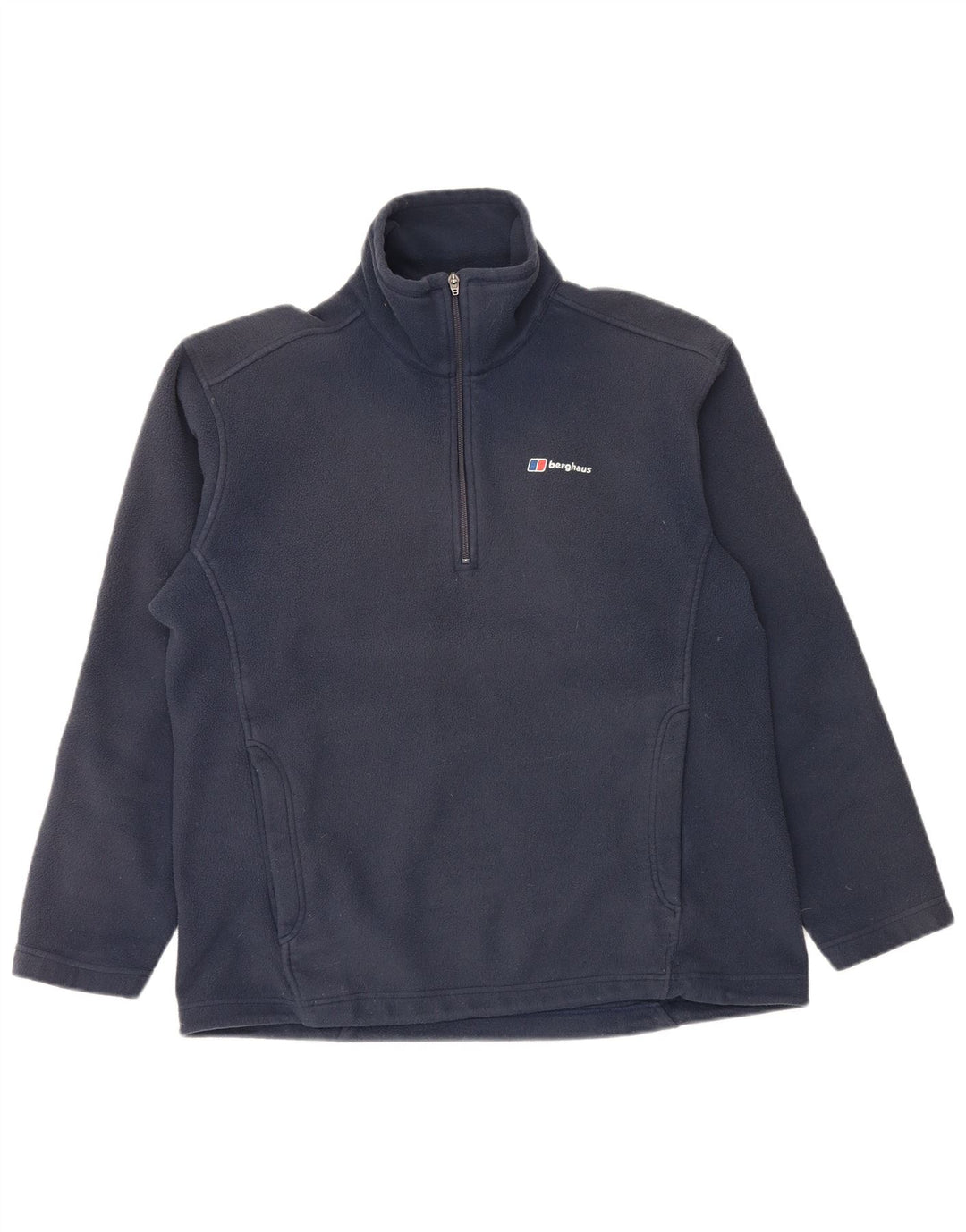 Maglione in pile da uomo Berghaus con zip e collo grande in poliestere blu navy