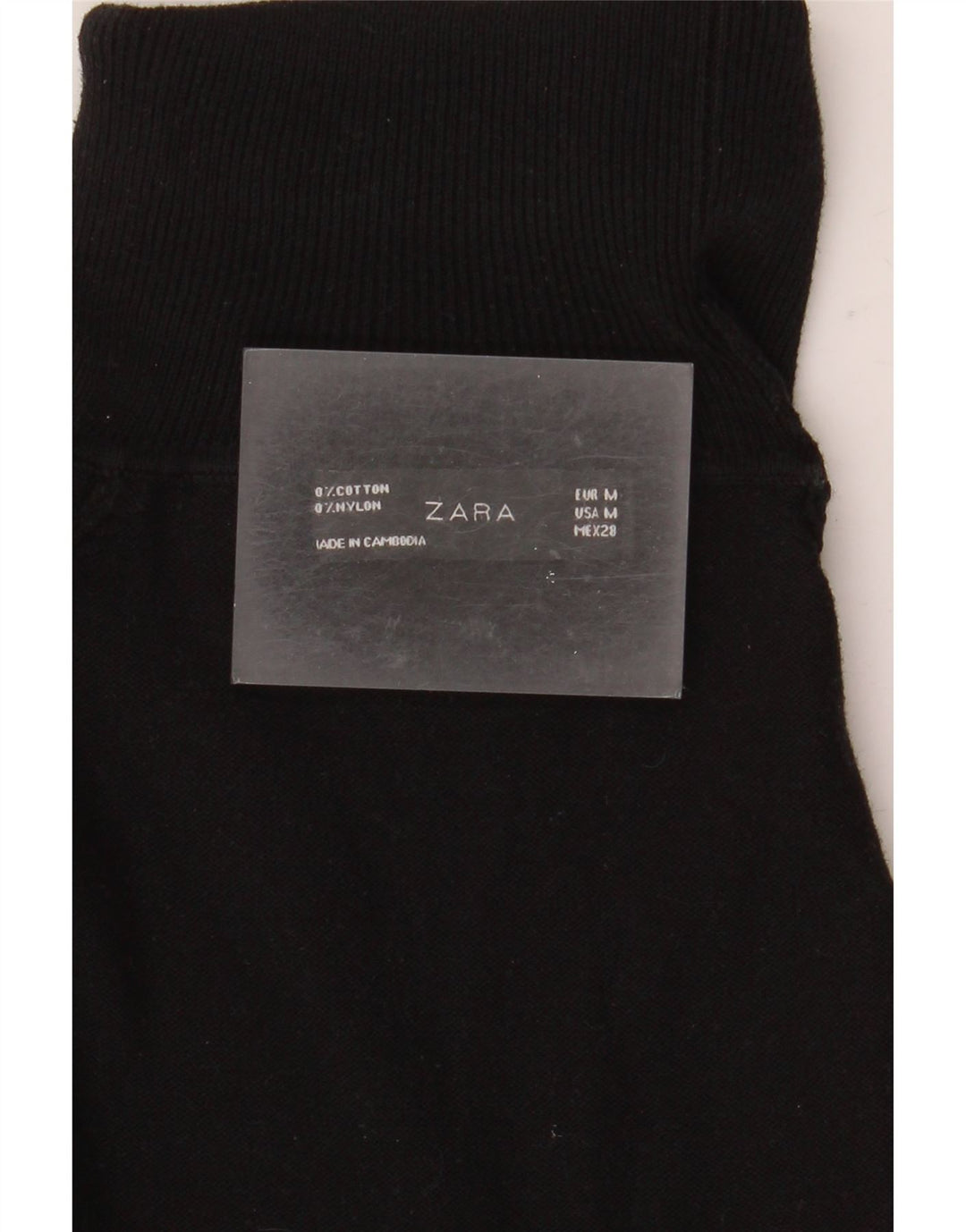 Maglione maglione a collo alto da donna Zara UK 12 cotone nero medio