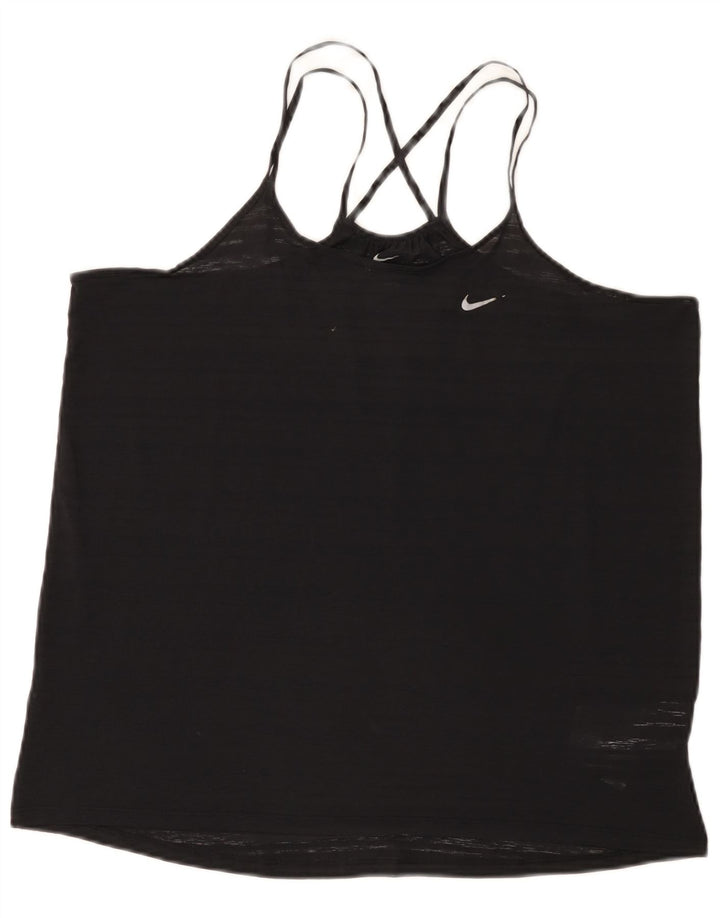 Canotta Nike Dri Fit da donna UK 16 grande poliestere nero