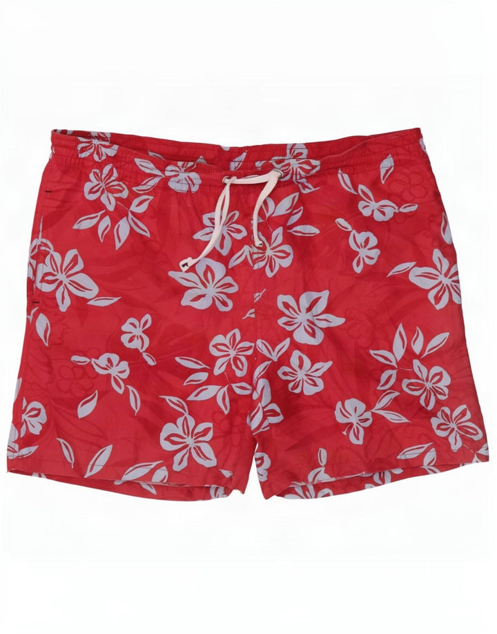 Crew Clothing Pantaloncini da bagno da uomo Grandi fiori rossi