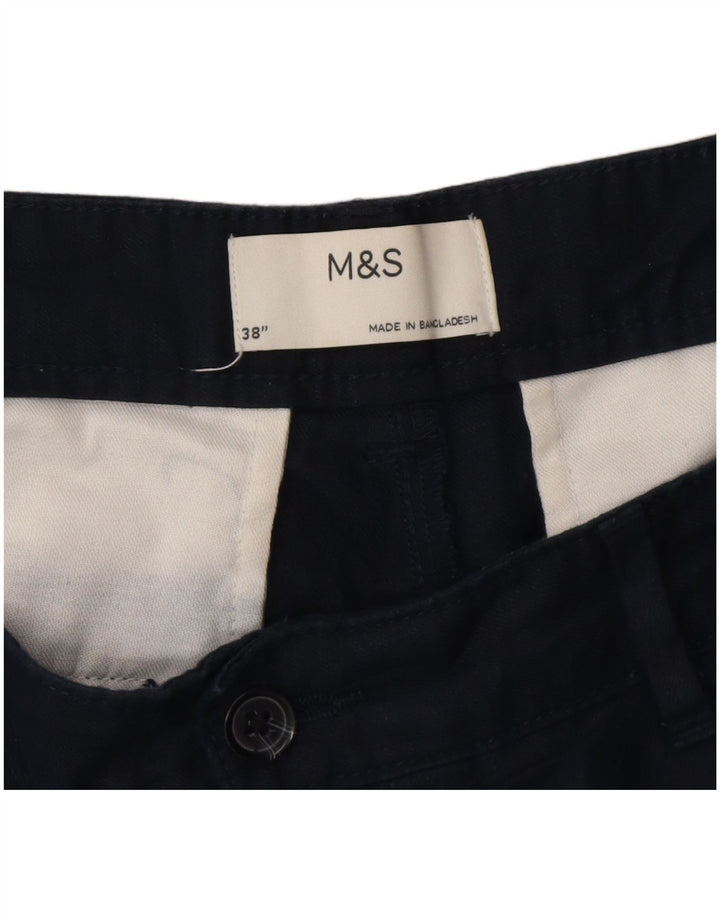Pantaloncini chino da uomo Marks & Spencer W38 XL cotone blu navy