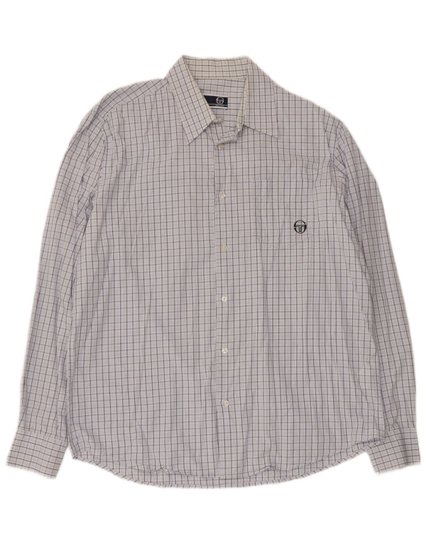Sergio Tacchini Mens Shirt XL Blue Check Cotton